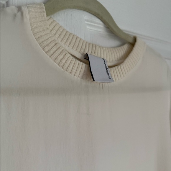 Complex Geometries white oversized silk tee shirt top - One size - Picture 4 of 4